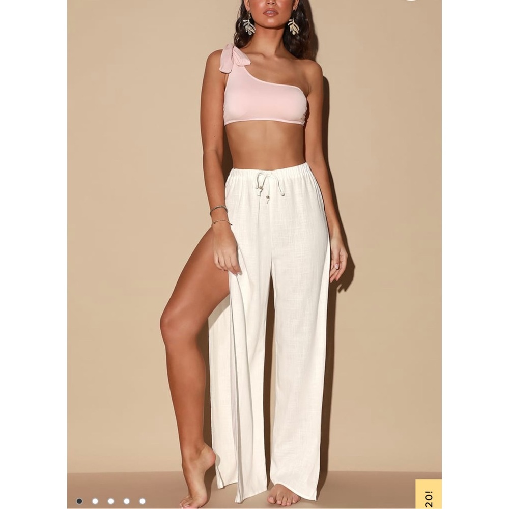 White Swim Cover Up Pants